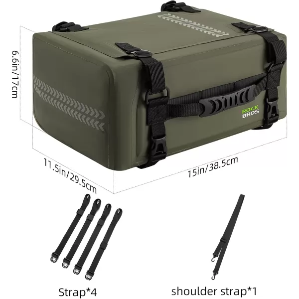 ROCKBROS Motorcycle Tail Bag Waterproof 30L Universal Motor Seat Bag Luggage Pannier Dry Bag Army Green