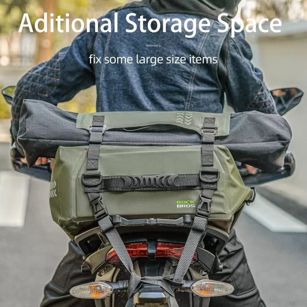 ROCKBROS Motorcycle Tail Bag Waterproof 30L Universal Motor Seat Bag Luggage Pannier Dry Bag Army Green