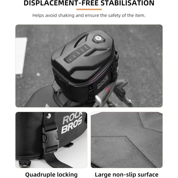 ROCKBROS Motorcycle Tail Bag Waterproof Motorcycle Rear Seat Bag 125L Large Motorcycle Backpacks with Hard Shell Design Motorcycle Storage Bags