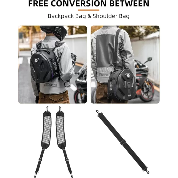 ROCKBROS Motorcycle Tail Bag Waterproof Motorcycle Rear Seat Bag 125L Large Motorcycle Backpacks with Hard Shell Design Motorcycle Storage Bags