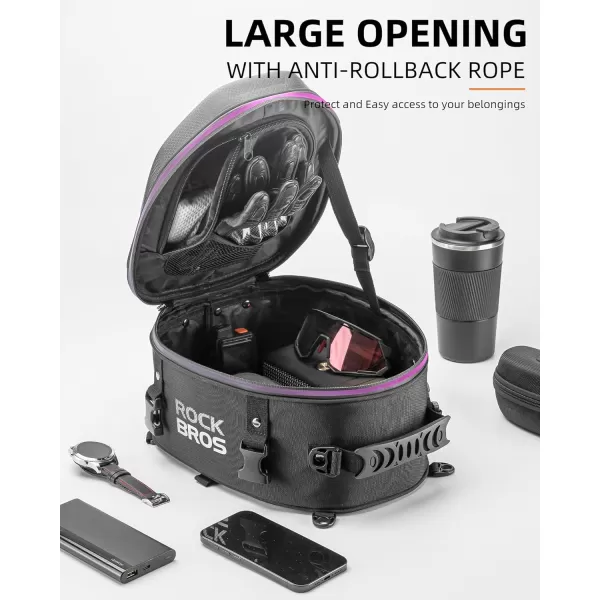 ROCKBROS Motorcycle Tail Bag Waterproof Motorcycle Rear Seat Bag 125L Large Motorcycle Backpacks with Hard Shell Design Motorcycle Storage Bags