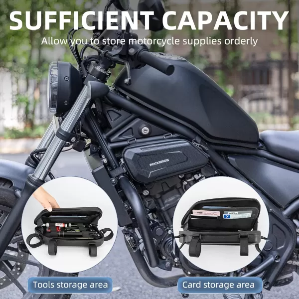 ROCKBROS Motorcycle Tool Bag Triangle Side Bag EVA Hard Shell Motorcycle Storage Bags Waterresistant Motorcycle Tail Bag 2PcsBlackright