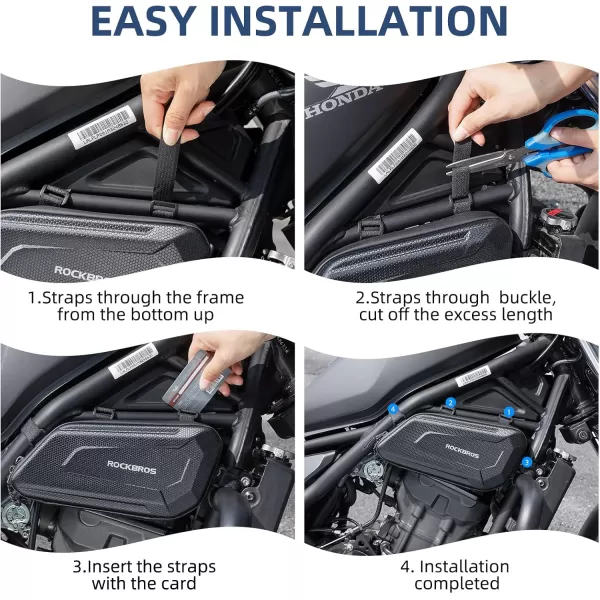 ROCKBROS Motorcycle Tool Bag Triangle Side Bag EVA Hard Shell Motorcycle Storage Bags Waterresistant Motorcycle Tail Bag 2PcsBlackright