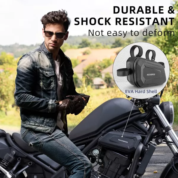 ROCKBROS Motorcycle Tool Bag Triangle Side Bag EVA Hard Shell Motorcycle Storage Bags Waterresistant Motorcycle Tail Bag 2PcsBlackright