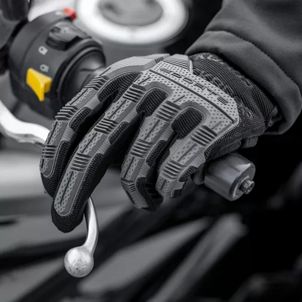 ROCKBROS Mountain Bike Gloves Dirt Bike Gloves Motorcycle Cycling Gloves with 6MM Gel Pad Touch Screen Knuckle Protection Gloves for BMX MX ATV MTB Racing Blackblack