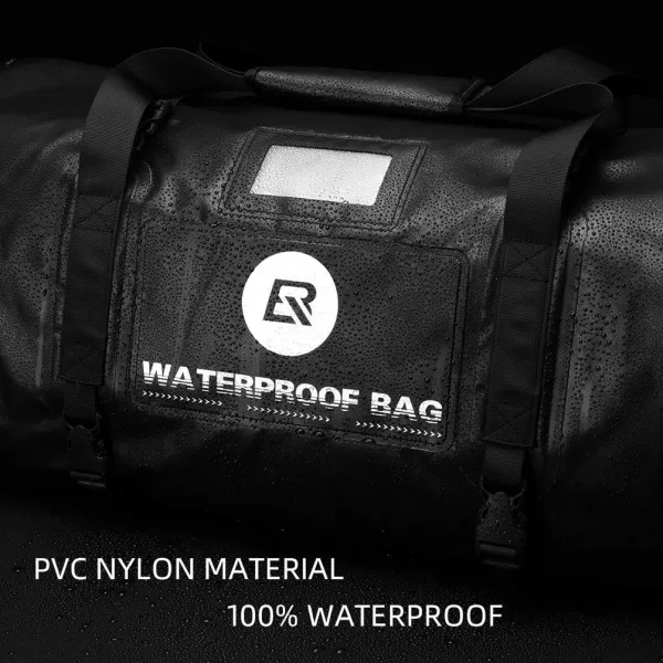 ROCKBROS Waterproof Duffel Bag 60L Motorcycle Travel Dry Duffel Bag for Motorcycling Boating Kayaking Camping Fishing Outdoor Adventure for Men WomenBlack