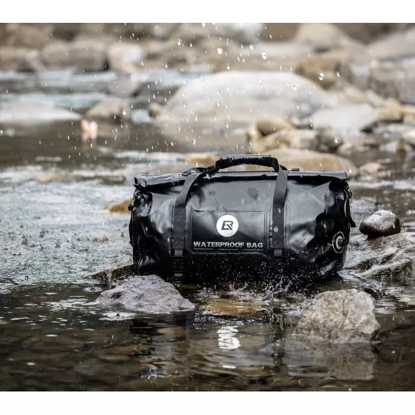 ROCKBROS Waterproof Duffel Bag 60L Motorcycle Travel Dry Duffel Bag for Motorcycling Boating Kayaking Camping Fishing Outdoor Adventure for Men WomenBlack