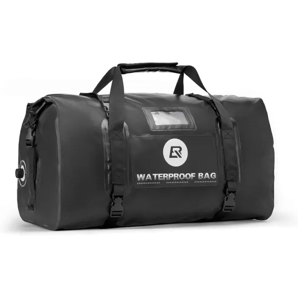 ROCKBROS Waterproof Duffel Bag 60L Motorcycle Travel Dry Duffel Bag for Motorcycling Boating Kayaking Camping Fishing Outdoor Adventure for Men WomenBlack