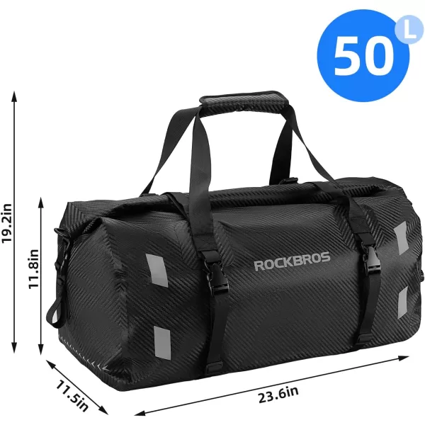 ROCKBROS Waterproof Duffel Bag 60L Motorcycle Travel Dry Duffel Bag for Motorcycling Boating Kayaking Camping Fishing Outdoor Adventure for Men Womenblack1