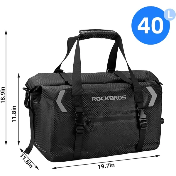 ROCKBROS Waterproof Duffel Bag 60L Motorcycle Travel Dry Duffel Bag for Motorcycling Boating Kayaking Camping Fishing Outdoor Adventure for Men Womenblack1