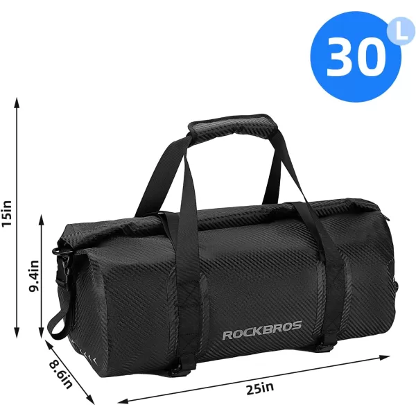 ROCKBROS Waterproof Duffel Bag 60L Motorcycle Travel Dry Duffel Bag for Motorcycling Boating Kayaking Camping Fishing Outdoor Adventure for Men Womenblack1