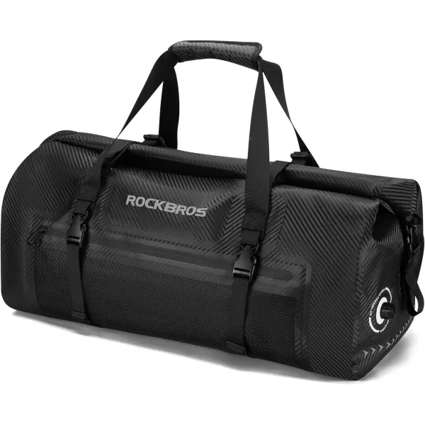 ROCKBROS Waterproof Duffel Bag 60L Motorcycle Travel Dry Duffel Bag for Motorcycling Boating Kayaking Camping Fishing Outdoor Adventure for Men Womenblack1