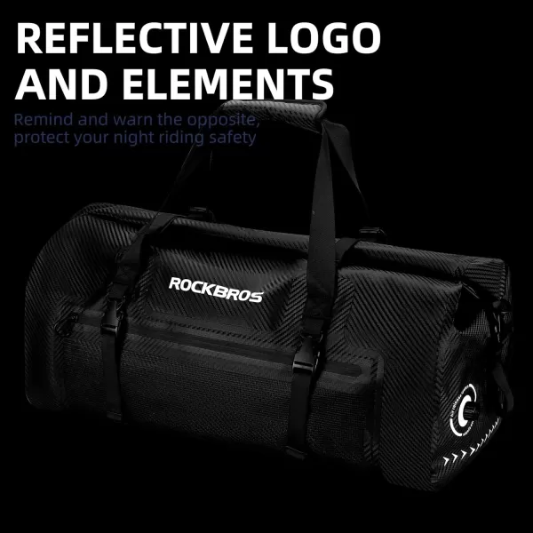 ROCKBROS Waterproof Duffel Bag 60L Motorcycle Travel Dry Duffel Bag for Motorcycling Boating Kayaking Camping Fishing Outdoor Adventure for Men Womenblack1