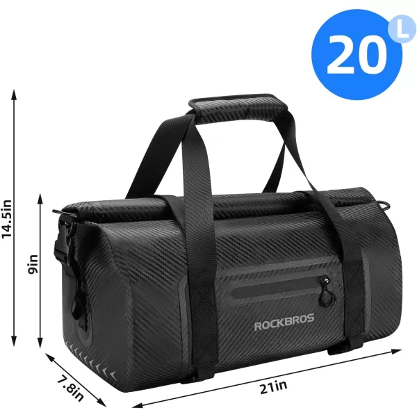 ROCKBROS Waterproof Duffel Bag 60L Motorcycle Travel Dry Duffel Bag for Motorcycling Boating Kayaking Camping Fishing Outdoor Adventure for Men Womenblack1