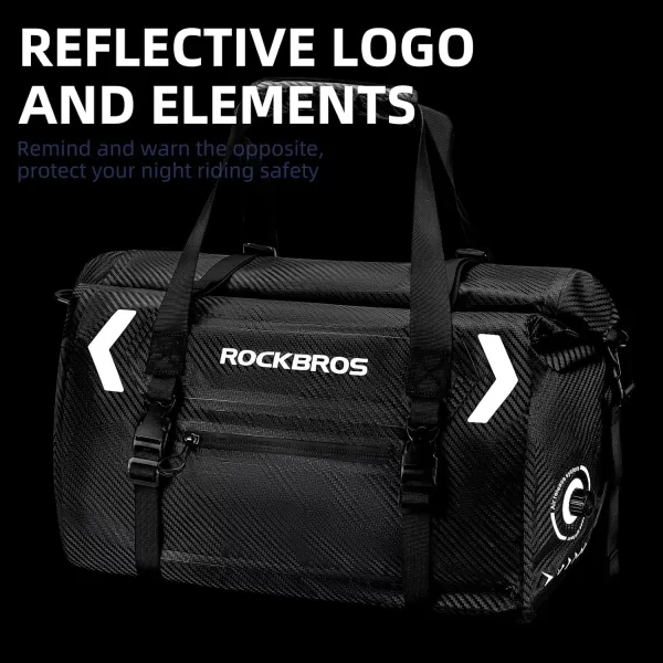 ROCKBROS Waterproof Duffel Bag 60L Motorcycle Travel Dry Duffel Bag for Motorcycling Boating Kayaking Camping Fishing Outdoor Adventure for Men Womenblack1
