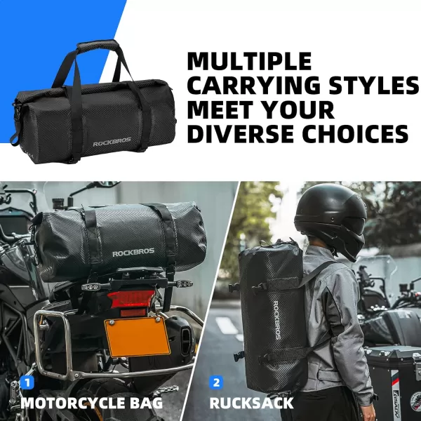 ROCKBROS Waterproof Duffel Bag 60L Motorcycle Travel Dry Duffel Bag for Motorcycling Boating Kayaking Camping Fishing Outdoor Adventure for Men Womenblack1