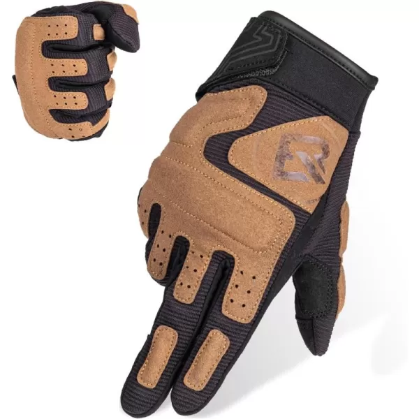 ROCKBROS Bike Gloves for Men Motorcycle Gloves Mountain Bike Gloves Dirt Bike BMX Gloves Touch Screen Full Finger ShockAbsorbing Breathable Motocross Sports Glovesorange