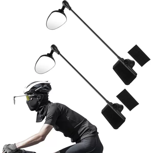 ROCKBROS Bike Helmet Mirror 360 Degree Bicycle Rear View Wide Angle Mirror 2 Pack Helmet Mounted Bicycle Mirror Lightweight Cycling Accessories