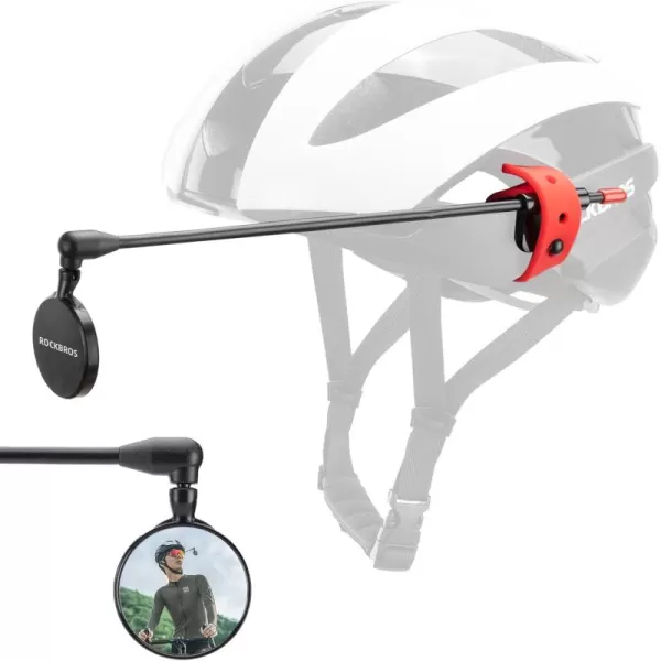 ROCKBROS Bike Helmet Mirror Convex Mirror Aluminum Alloy Moldable Frame Detachable Fixing Way Cycling Mirror Fit 90 Bicycle Helmet Lightweight Bike AccessoriesRed4cm mirror