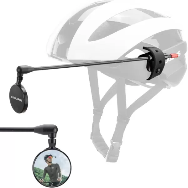 ROCKBROS Bike Helmet Mirror Convex Mirror Aluminum Alloy Moldable Frame Detachable Fixing Way Cycling Mirror Fit 90 Bicycle Helmet Lightweight Bike AccessoriesBlack4cm mirror