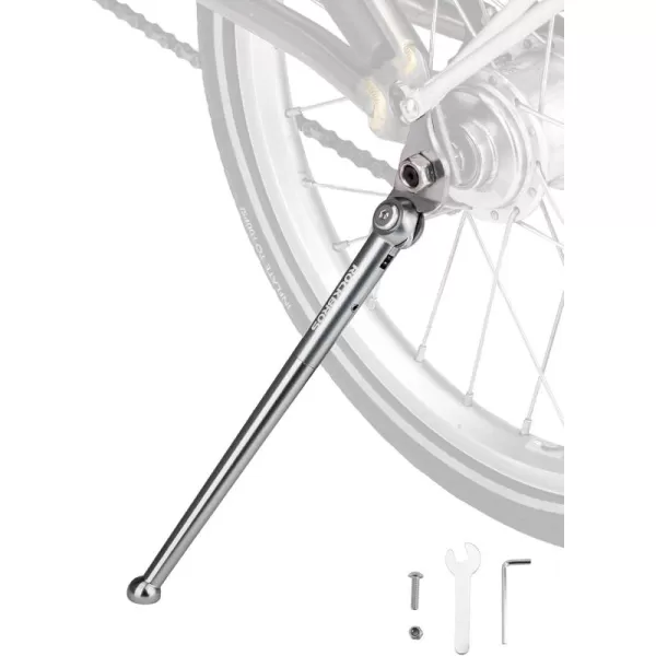 ROCKBROS Bike Kickstand Bicycle Kickstands for 16 Inch Wheel Brompton Folding Bike Adjustable Center Mount Bike Stand for Mountain BikeRoad BicycleAdult BikeSports BikeSilver
