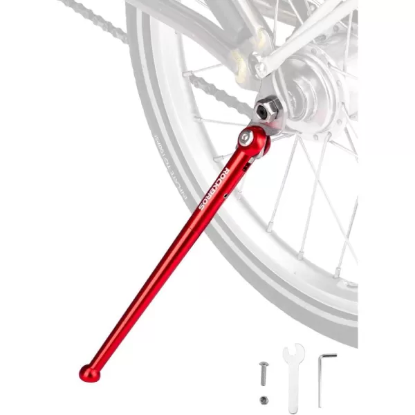 ROCKBROS Bike Kickstand Bicycle Kickstands for 16 Inch Wheel Brompton Folding Bike Adjustable Center Mount Bike Stand for Mountain BikeRoad BicycleAdult BikeSports BikeRed