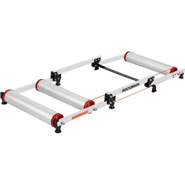 ROCKBROS Bike Rollers Adjustable Bike Trainer Stand Foldable Indoor Cycling Bicycle Roller with Resistance for MTB Road Bike ExerciseWhite