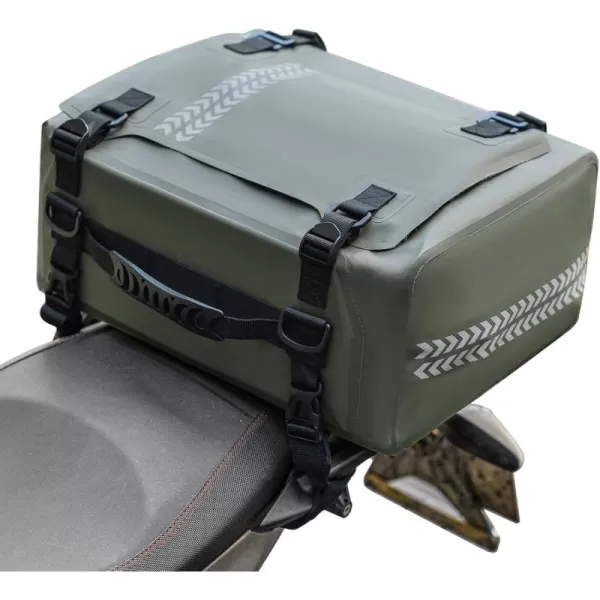 ROCKBROS Motorcycle Tail Bag Waterproof 30L Universal Motor Seat Bag Luggage Pannier Dry Bag Army Green