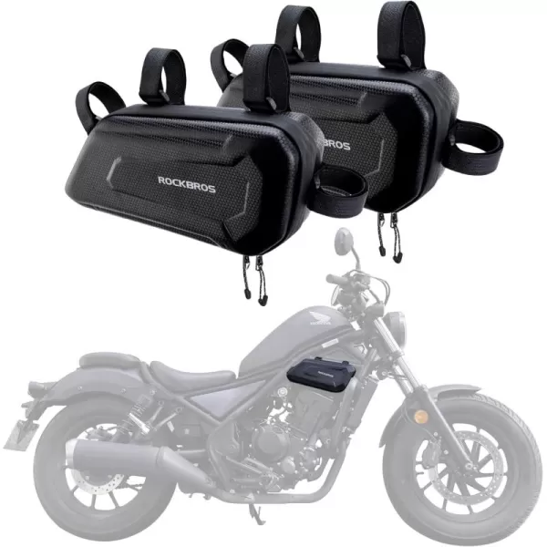 ROCKBROS Motorcycle Tool Bag Triangle Side Bag EVA Hard Shell Motorcycle Storage Bags Waterresistant Motorcycle Tail Bag 2PcsBlack