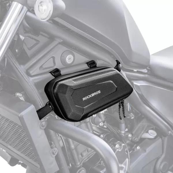 ROCKBROS Motorcycle Tool Bag Triangle Side Bag EVA Hard Shell Motorcycle Storage Bags Waterresistant Motorcycle Tail Bag 2PcsBlackleft