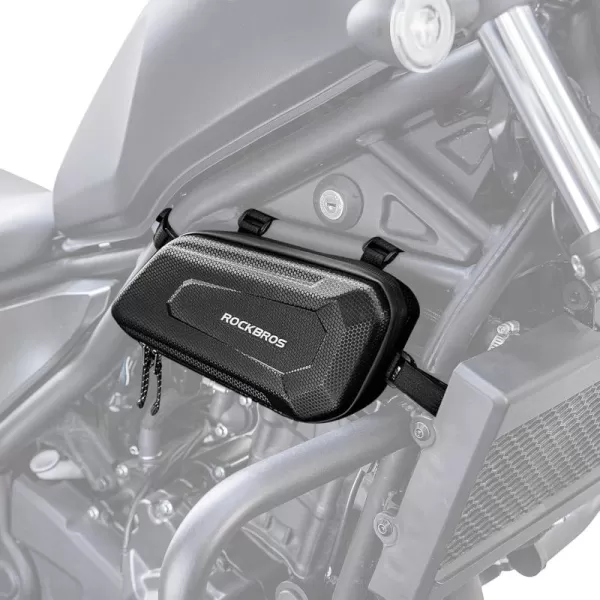 ROCKBROS Motorcycle Tool Bag Triangle Side Bag EVA Hard Shell Motorcycle Storage Bags Waterresistant Motorcycle Tail Bag 2PcsBlackright
