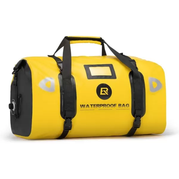 ROCKBROS Waterproof Duffel Bag 60L Motorcycle Travel Dry Duffel Bag for Motorcycling Boating Kayaking Camping Fishing Outdoor Adventure for Men WomenYellow
