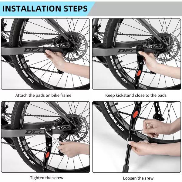 ROCKBROS Bike Kickstand Adjustable Bike Rear Mount Kickstand Bike Side Kickstand Aluminium Alloy Adults Kick Stand for 2228 Inch Mountain BikesRoad Bikes