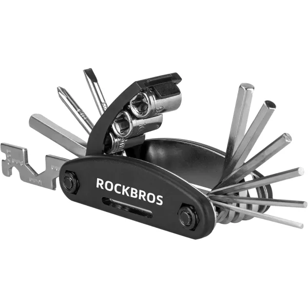 ROCKBROS Bike Repair Kits 16 In 1 MultiFunction Bike Tool Kits Portable Foldable Bike Multitool Cycling Tool Kit Bike Tool Allen Wrench Tire Levers