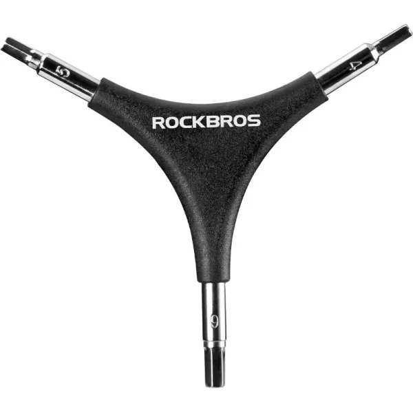 ROCKBROS 3in1 Allen Hex Wrench Set 456mm Sizes Black Silver Steel and PVC