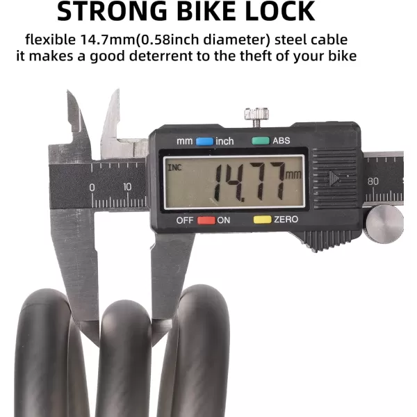 ROCKBROS Bike Lock Cable 4 Feet Bicycle Cable Lock with Mounting Bracket 2 Secure Keys 12 Inch DiameterMatte
