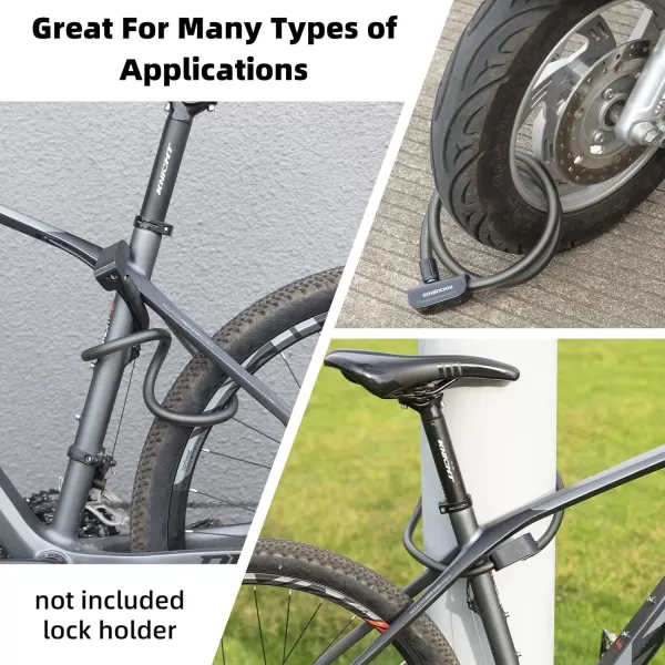 ROCKBROS Bike Lock Cable 4 Feet Bicycle Cable Lock with Mounting Bracket 2 Secure Keys 12 Inch DiameterMatte