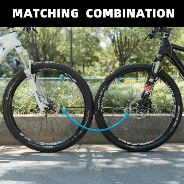ROCKBROS Bike Lock Cable Locks with Combination Anti Theft 4 Digit Combination Bike Lock Lightweight Bicycle Lock Silicone Cable Lock 183 FeetGray