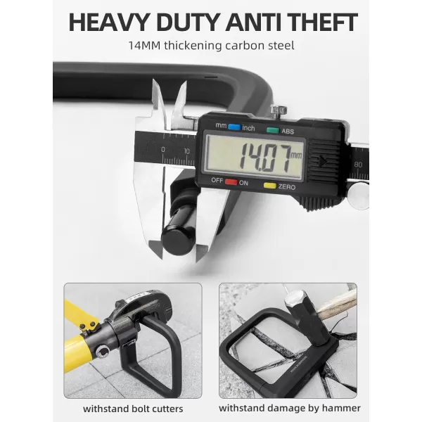ROCKBROS Bike U Lock Heavy Duty Anti Theft Carbon Steel Bicycle Lock Suitable for Road Mountain and Scooter BikesU Lock
