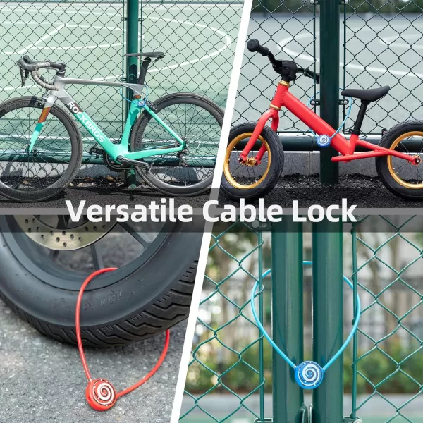 imageROCKBROS Bike Cable Lock Anti Theft Security Bicycle Lock Cable 2 Keys for Road Bike MTB Scooter BlueBlue