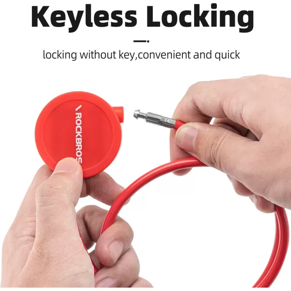 imageROCKBROS Bike Cable Lock Anti Theft Security Bicycle Lock Cable 2 Keys for Road Bike MTB Scooter BlueBlue