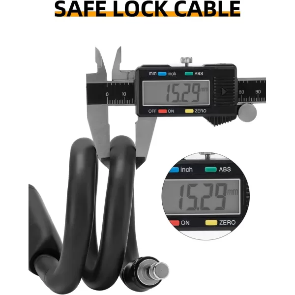 imageROCKBROS Bike Lock Cable Memory Anti Theft Bicycle Cable Lock Self Coiling Cable Lock with 2 Keys Scooter Motorcycle Ebike Lock