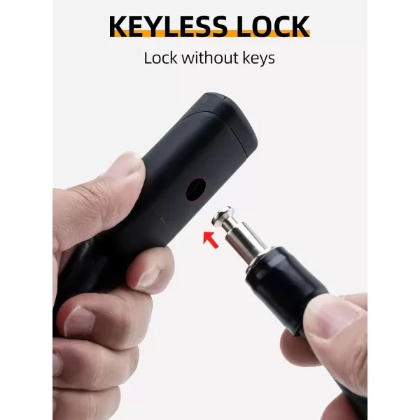 imageROCKBROS Bike Lock Cable Memory Anti Theft Bicycle Cable Lock Self Coiling Cable Lock with 2 Keys Scooter Motorcycle Ebike Lock