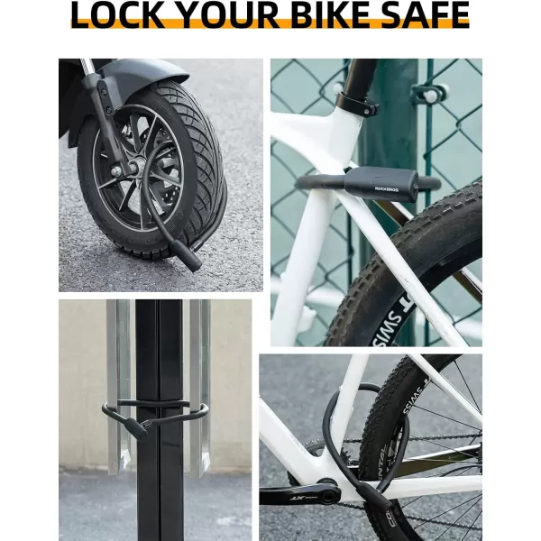 imageROCKBROS Bike Lock Cable Memory Anti Theft Bicycle Cable Lock Self Coiling Cable Lock with 2 Keys Scooter Motorcycle Ebike Lock