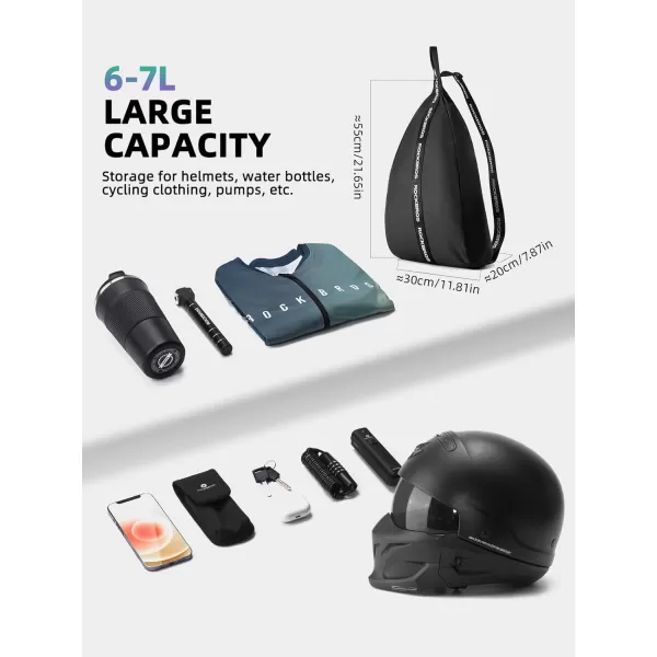 imageROCKBROS Motorcycle Helmet Backpack Helmet Bag Large Capacity Waterproof Lightweight Storage Bag with Reflective Stripe Model For Motorcycle Dirt Bike Motocross Bicycle Racing ATV