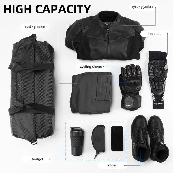 imageROCKBROS Waterproof Duffel Bag 60L Motorcycle Travel Dry Duffel Bag for Motorcycling Boating Kayaking Camping Fishing Outdoor Adventure for Men Womenblack1