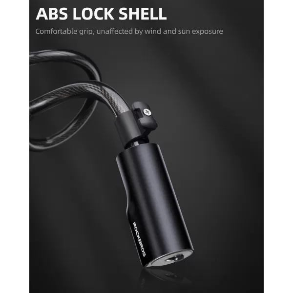 imageROCKRBOS Bike Cable Lock with Key ABS Lock Shell 2 Keys ampamp 1 Mount Bracket Cable Lock for BicycleScooterGate