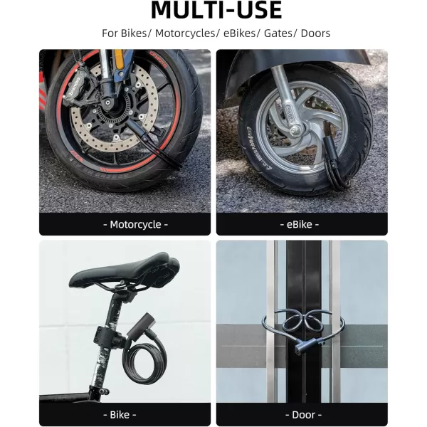 imageROCKRBOS Bike Cable Lock with Key ABS Lock Shell 2 Keys ampamp 1 Mount Bracket Cable Lock for BicycleScooterGate