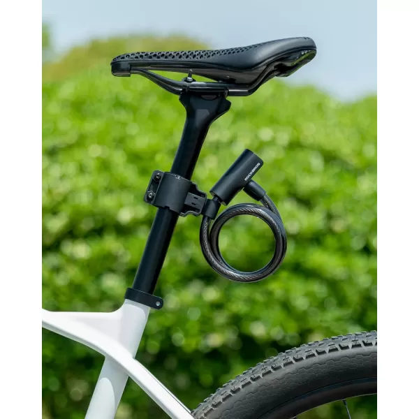 imageROCKRBOS Bike Cable Lock with Key ABS Lock Shell 2 Keys ampamp 1 Mount Bracket Cable Lock for BicycleScooterGate