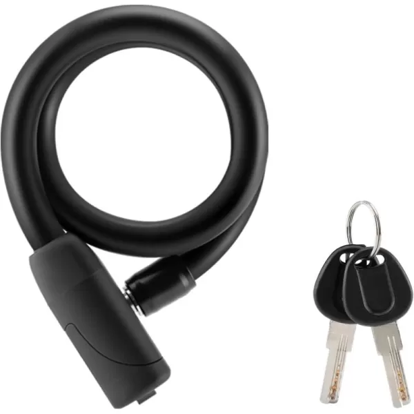 imageROCKBROS Bike Lock Cable Memory Anti Theft Bicycle Cable Lock Self Coiling Cable Lock with 2 Keys Scooter Motorcycle Ebike Lock